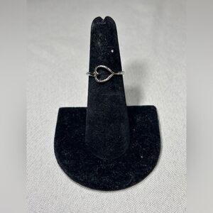 New! Open Heart Silver Tone Ring Size 6 Costume Jewelry Hypoallergenic